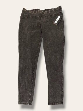 Marc New York Leggings Womens 1X Long Legging Standard Rise Black Acidwash